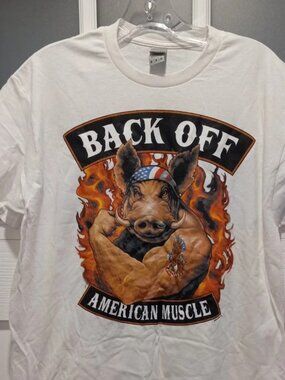 Motorcycle American Hog Muscle Men T-Shirt Size Medium